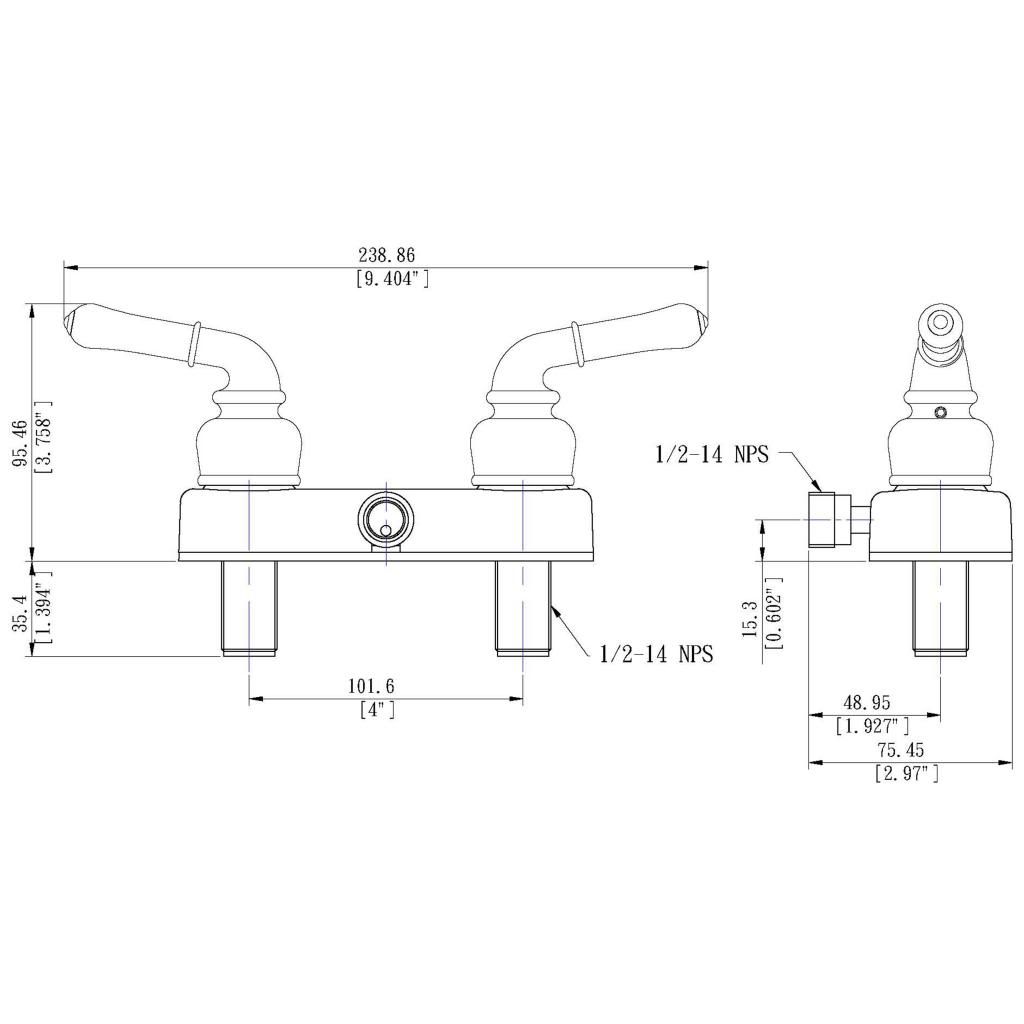 RV/Motorhome Two Handle Shower Faucet Valve Diverter Brushed Nickel eBay