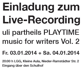  uli partheils PLAYTIME music for writers Vol. 2 Live Recording