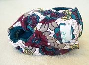 Teal and Burgundy Floral with Teal Cotton Velour Newborn Hybrid Cloth Diaper