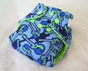 Electric Guitars with Lime Green Cotton Velour Newborn Hybrid Cloth Diaper