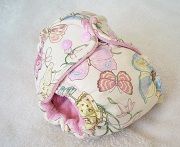 Pastel Butterflies with Pink Cotton Velour Newborn/Small Hybrid Cloth Diaper