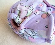 Wild Horses on Light Purple with Baby Pink Cotton Velour Newborn Hybrid Cloth Diaper