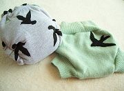 Black Birds Newborn Hybrid Diaper & Small Cashmere Soaker Set