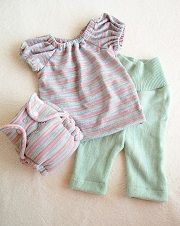 Cotton Candy Stripes Dress, Hybrid Newborn Diaper, and Cashmere Longies Set