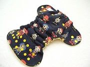 Heroes on Navy with Yellow Cotton Velour Newborn Hybrid Cloth Diaper