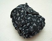 Aliens in Space with Charcoal Cotton Velour Newborn/Small Hybrid Cloth Diaper