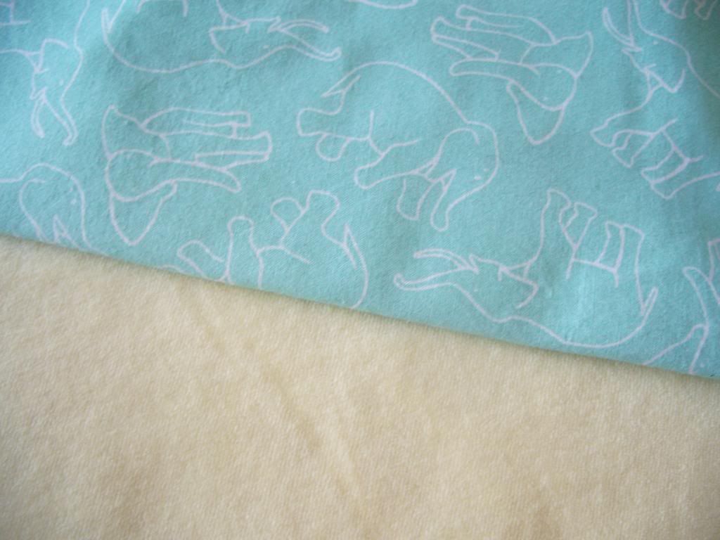 *Pre Order* Elephants on Mint with Creamy Yellow Cotton Velour Newborn Hybrid Cloth Diaper WOVEN