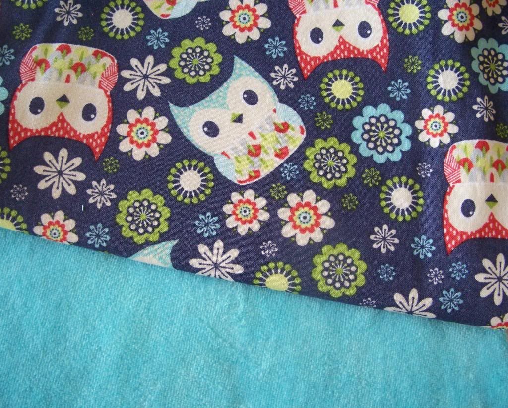 *Pre Order* Owls on Blue with Turquoise Cotton Velour Newborn Hybrid Cloth Diaper WOVEN