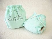 Elephants on Mint with Natural OBV Newborn Hybrid Cloth Diapers TWIN Set