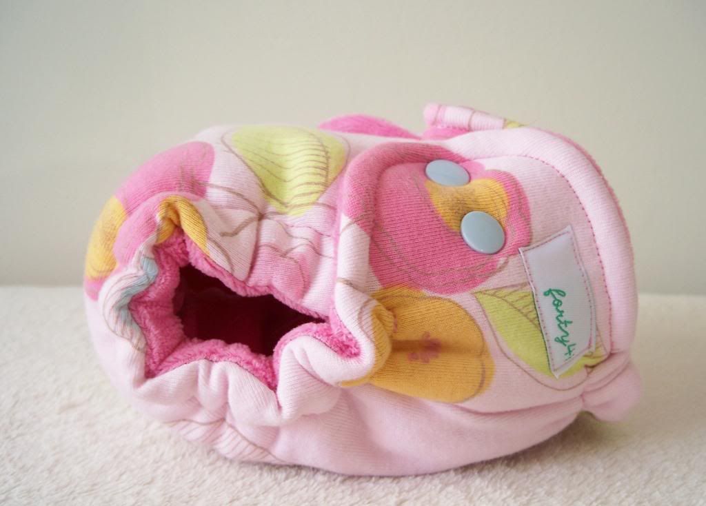 Pink Poppies with Bubblegum Pink Cotton Velour Newborn Hybrid Cloth Diaper