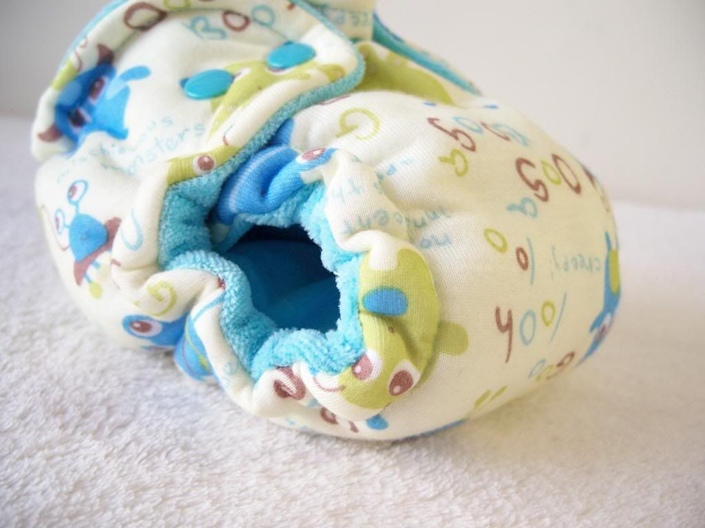 Forty41 Original Ooga Boogas with Turquoise Cotton Velour Newborn Hybrid Cloth Diaper KNIT