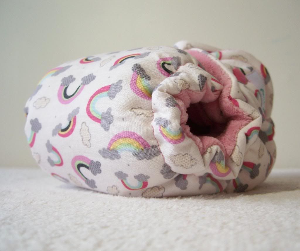 Forty41 Rainbows & Clouds with Dusty Pink Cotton Velour Newborn Hybrid Cloth Diaper WOVEN