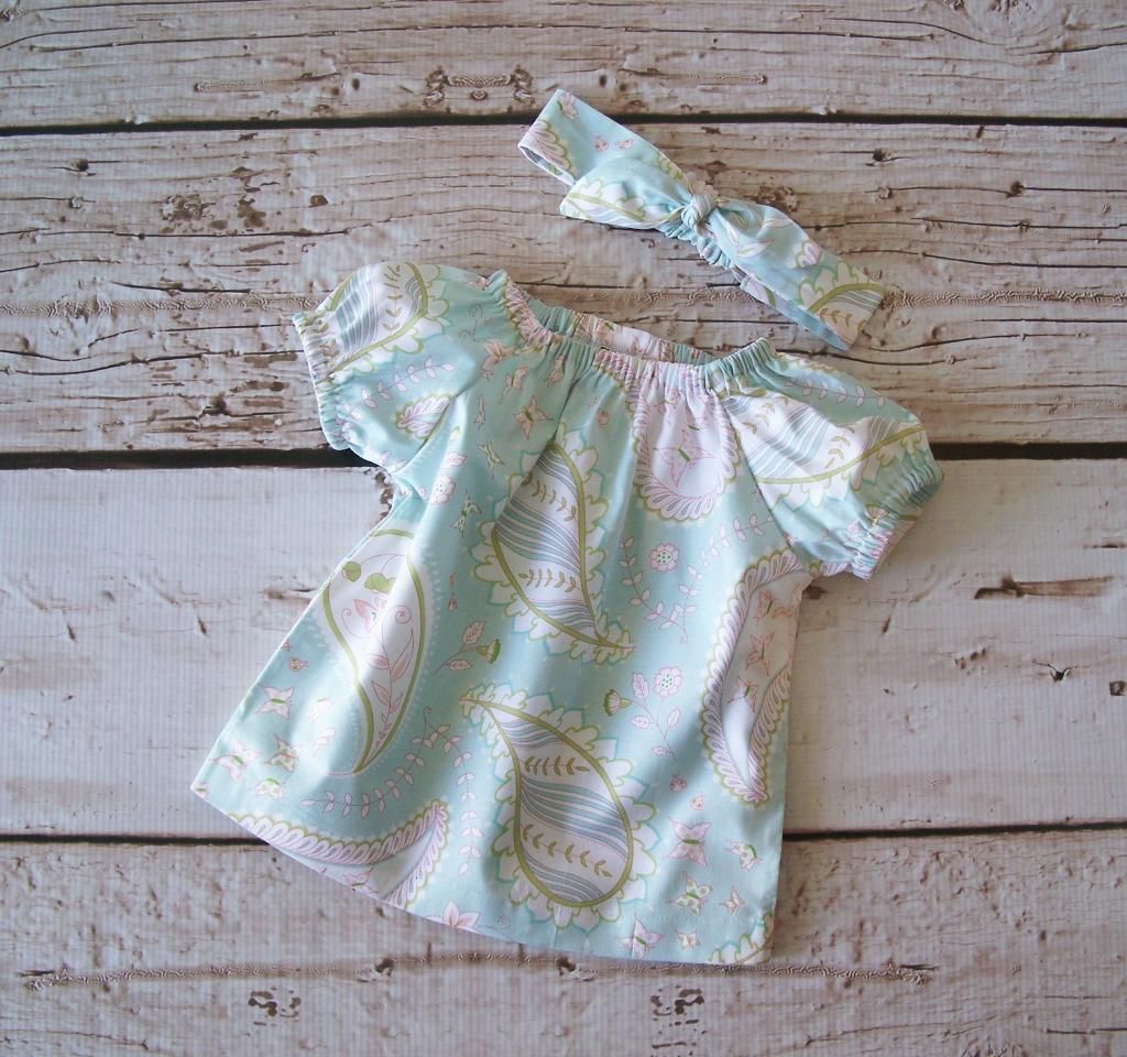 Forty41 Infant Peasant Dress & Matching Knotted Headband Set 3 - 6 Months