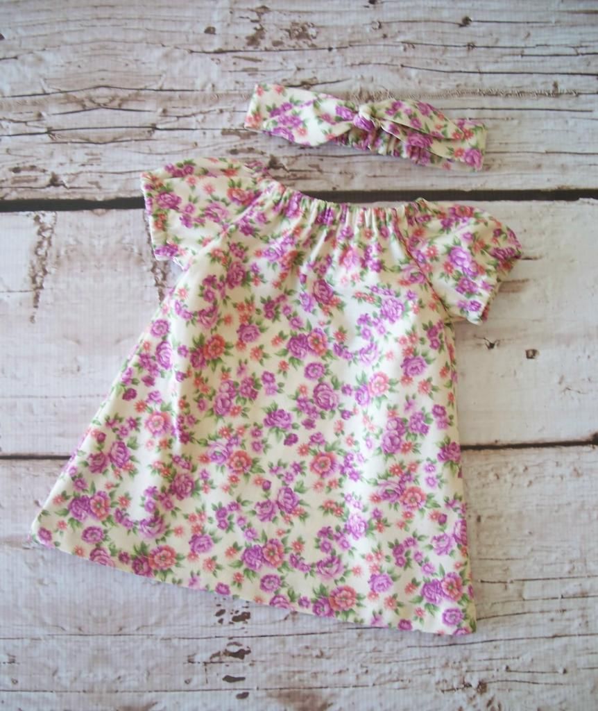 Forty41 Infant Peasant Dress & Matching Knotted Headband Set 3 - 6 Months