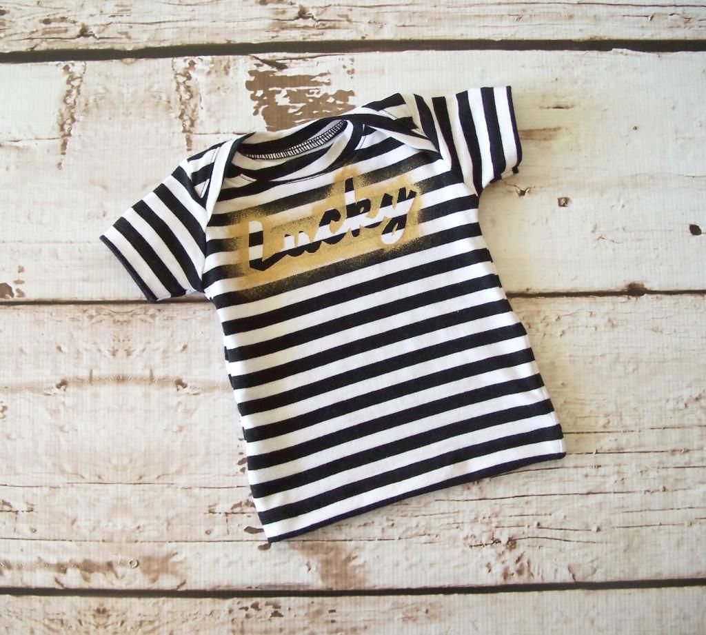 Forty41 Hand Stamped "Lucky" Newborn Lap Tee