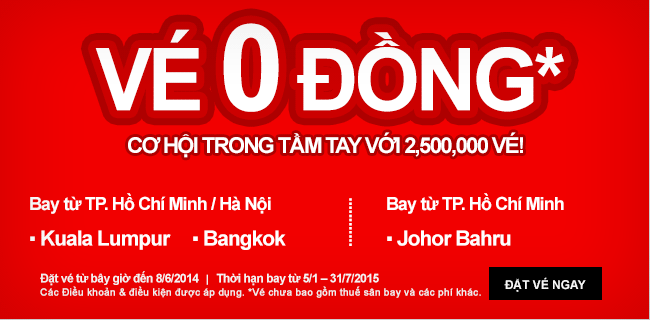 Air Asia BÁN VÉ MÁY BAY 0 đồng