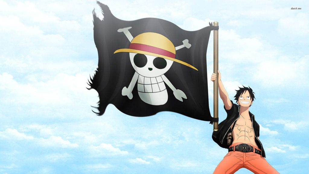 Download High Definition Wallpaper: Luffy Pirate Flag Team One Piece