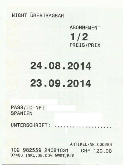 Swiss Pass, Half Fare card, Pass Berner Oberland - Suiza - Forum Germany, Austria, Switzerland